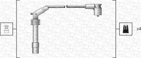 OPEL комплект високовольтних проводів ASTRA F,G, COMBO, CORSA B, VECTRA A,B MAGNETI MARELLI 941318111159