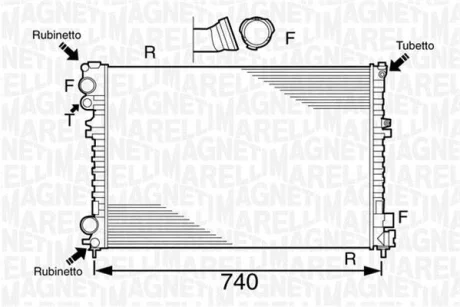CITROEN Радиатор охлаждения Evasion,Jumpy,Fiat Scudo,Peugeot 806,Expert 1.9TD/2.0HDI MAGNETI MARELLI BM1027