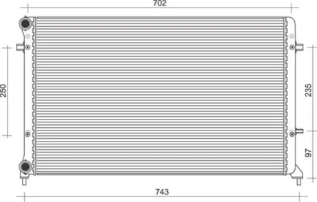 VW радіатор охолодження Audi A3,Caddy III,IV,Golf,Passat,Touran,Skoda Octavia MAGNETI MARELLI BM853