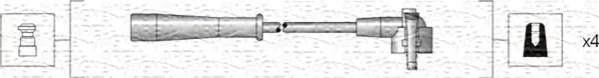 Комплект високовольтних проводів FORD ESCORT V,FIESTA III,ORION II,III [941318111038] MAGNETI MARELLI MSK1038 (фото 1)