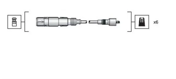 Комплект високовольтних проводів AUDI 80,100,A4,A6,A8,CABRIOLET,COUPE VW PASSAT,SHARAN [941318111043] MAGNETI MARELLI MSK1043 (фото 1)
