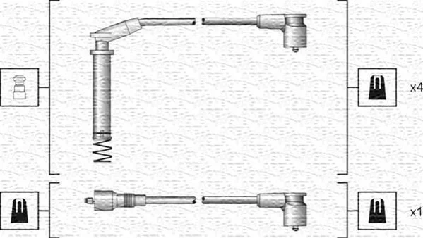 Комплект високовольтних проводів OPEL ASTRA F,CORSA A,KADETT E [941318111154] MAGNETI MARELLI MSK1154 (фото 1)