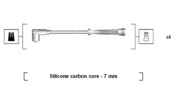 Комплект високовольтних проводів CLIO/TбоковойO 1,2 96- [941145350732] MAGNETI MARELLI MSK732 (фото 1)