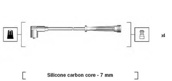 Комплект високовольтних проводів CLIO II1,2/KANGOO 1,1/1,4 98 - [941145380735] MAGNETI MARELLI MSK735 (фото 1)