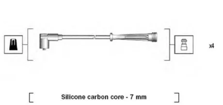 Комплект високовольтних проводів CLIO II1,2/KANGOO 1,1/1,4 98 - [941145380735] MAGNETI MARELLI MSK735