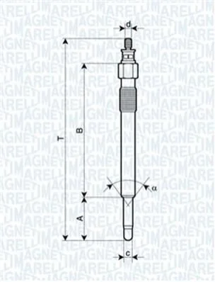 Свічка розжарювання LAND ROVER DEFENDER,DISCOVERY,RANGE ROVER I,II [062900020304] MAGNETI MARELLI UC24A (фото 1)