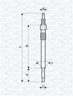 Свічка розжарювання VW LT MKII 2.8 [062900050304] MAGNETI MARELLI UC42A (фото 1)