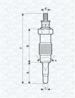 Свічка розжарювання FORD, HONDA,ISUZU,IVECO [062580704304] MAGNETI MARELLI UX12A