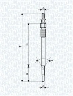 Свічка розжарювання CITROEN C1,C2,C3,C4,C5,XSARA FORD FIESTA V,FUSION,FOCUS II MAZDA 2 PEUGEOT 107,206,307,407,1007 [062900022304] MAGNETI MARELLI UY1A
