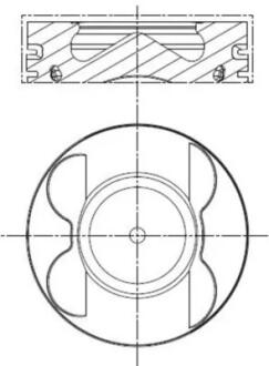 Поршень MB Sprinter (B906)/Vito (W639) OM642 3.0D 06- (83.11mm/+0.50) (1-3 циліндр) MAHLE / KNECHT 001PI00106002
