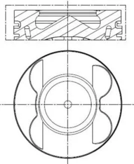 Поршень з кільцями MB 83,50 OM 642 цил. 4-6 (вир-во Mahle) MAHLE / KNECHT 001PI00190002