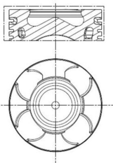 Поршень с кольцами RENAULT 70,00 1.3 D Multijet 199 A3.000,263 A2.000 (выр-во Mahle) MAHLE / KNECHT 011 PI 00100 001 (фото 1)