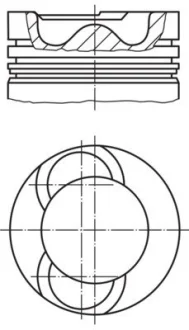 Поршень з кільцями VW CRAFTER 81,26 2,5 TDI BJJ/BJK/CEBA/CEBB 06- (вир-во Mahle) MAHLE / KNECHT 028 19 01