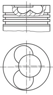 Поршень VW Caddy II 1.9 TDI 95-04 (79.51mm/STD) (3-4 цилиндр) MAHLE / KNECHT 0304100