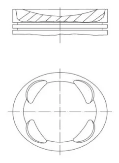 Поршень Citroen Berlingo/Peugeot Partner 1.6 09- (77.25mm/+0.25) MAHLE / KNECHT 081PI00104001