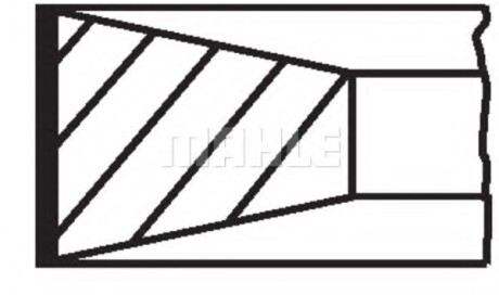 Кольца поршневые (1cyl). RVI MAHLE / KNECHT 209 53 V0