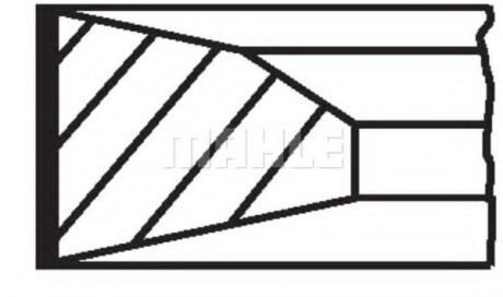 Кільця поршневі,комплект MAHLE / KNECHT 209 73 N0 (фото 1)