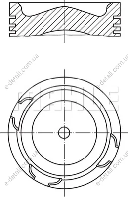 Поршень DAF 130.0 XE390C1, XE355C Euro3 MAHLE / KNECHT 213 69 00 (фото 1)
