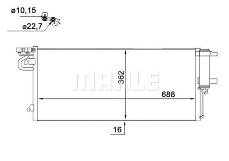 Радіатор кондиціонера MAHLE / KNECHT AC103000S (фото 1)