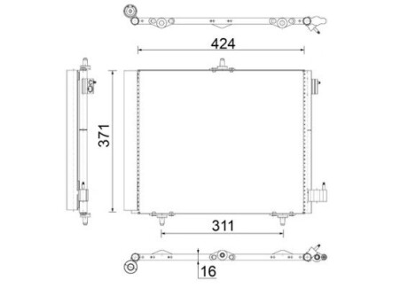 Радіатор кондиціонера MAHLE / KNECHT AC 460 000S