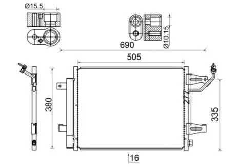 Радіатор кондиціонера MAHLE / KNECHT AC 509 000S