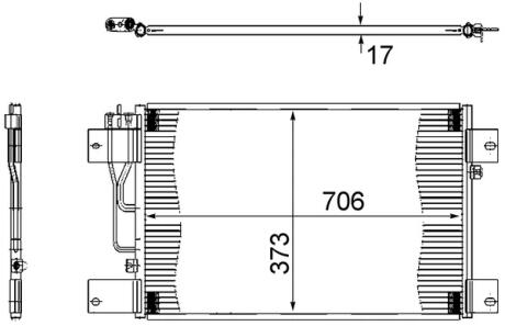 Радиатор кондиционера, SCANIA P/R/T-SERIES MAHLE / KNECHT AC 533 000S