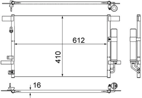 Радиатор кондиционера Mitsubishi Lancer VIII 08-/Outlander II 06-12 MAHLE / KNECHT AC 557 000S