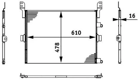 Радіатор кондиціонера MAHLE / KNECHT AC 673 000S