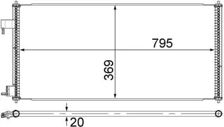 Радіатор кондиціонера Ford Transit Connect 1.8 TDCI 02-13 MAHLE / KNECHT AC 689 000S