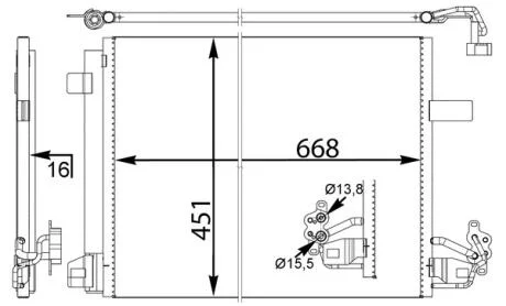 Радиатор кондиционера MAHLE / KNECHT AC 774 000S