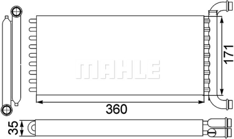 Радіатор пічки MAHLE MAHLE / KNECHT AH 166 000P