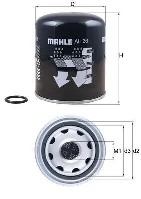 Фильтр осушителя Volvo MAHLE / KNECHT AL 26 (фото 1)