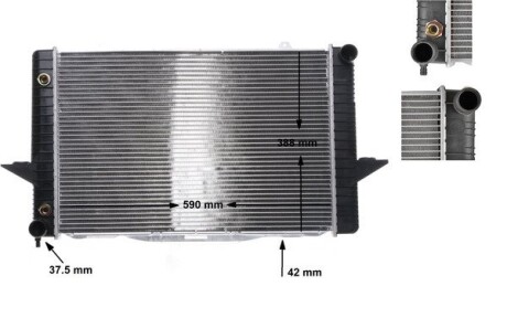 A_Радіатор 388 mm VOLVO MAHLE / KNECHT CR164000S