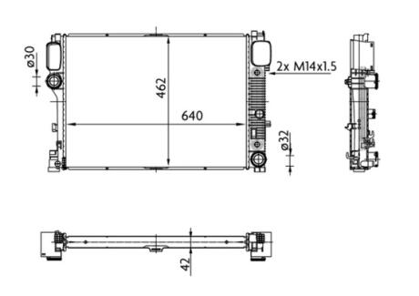 Радиатор охлаждения MB S-class (W221/C216) 05-13 (462x640x42) MAHLE / KNECHT CR 38 000S