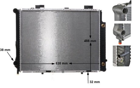 Радіатор 492 mm MERCEDES-BENZ MAHLE / KNECHT CR634000S