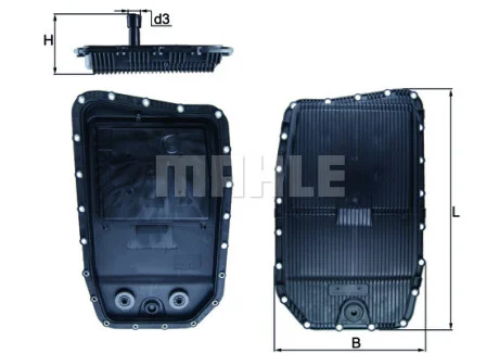Фильтр АКПП BMW 3 (E90-E92)/ 5 (E60-E61)/ 7 (E65-E67)/ X5 (E70) 01- (с поддоном в сборе) MAHLE / KNECHT HX 152