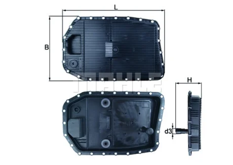Фільтр АКПП BMW 3 (E90)/5 (E60) 01- (з піддоном в зборі) MAHLE / KNECHT HX 154