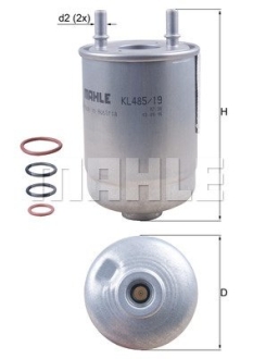 Фильтр топливный MAHLE / KNECHT KL 485/19D (фото 1)