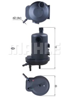 Фильтр топливный Renaullt Kangoo 1.5dCi 01- (c подсоединением датчика воды) MAHLE / KNECHT KL 633D