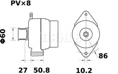 Генератор MAHLE / KNECHT MG327 (фото 1)