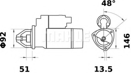 Стартер MAHLE / KNECHT MS117 (фото 1)