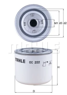 Фільтр масляний Volvo 340 1.4-1.7 82-91/440 1.6-2.0 88-96 (93.2x81x72x62) MAHLE / KNECHT OC 222