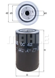 Фільтр масляний MAHLE / KNECHT OC42