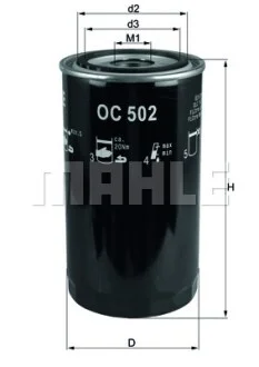 Фільтр масляний Iveco Crossway/Eurocargo/Kamaz 4308/5308/Nissan Atleon 4.0-6.7 00- MAHLE / KNECHT OC 502
