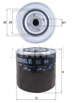 A_Фільтр масляний Mahle Fiat MAHLE / KNECHT OC86