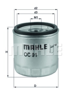 Масляный фильтр MAHLE / KNECHT OC91D1