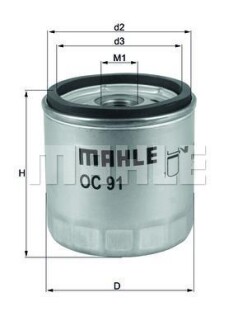 Фильтр масляный Mahle BMW Motorr-Cycle R-Mod MAHLE / KNECHT OC91D