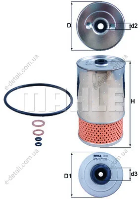 Фильтр масляный MB OM601-602 MAHLE / KNECHT OX 38D (фото 1)