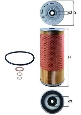 Фільтр масляний MAHLE / KNECHT OX 75D (фото 1)