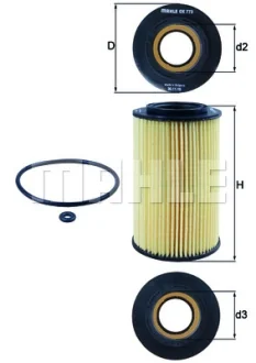 Фильтр масляный KIA (пр-во Knecht-Mahle) MAHLE / KNECHT OX773D